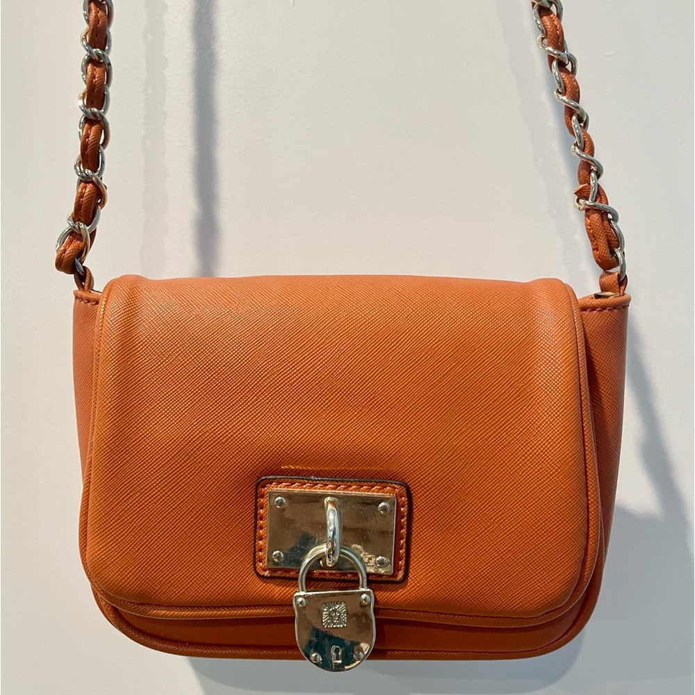 Anne Klein Orange Mini Bag with Adjustable Long Strap